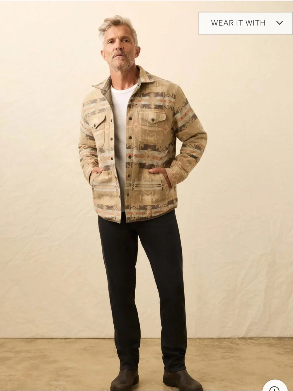 Faherty Doug Good Feather Reversible Bondi Jacket Prairie Olive Men's Medium